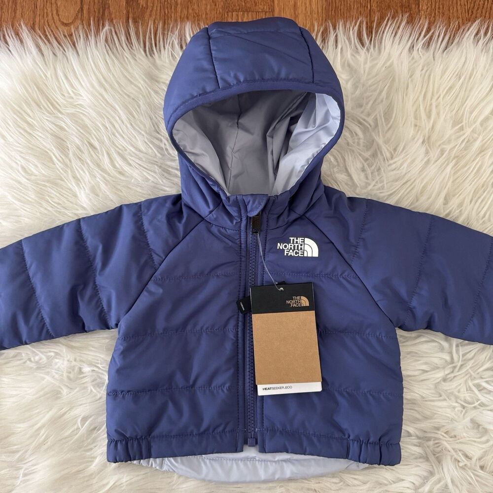 The North Face Baby Puffer Jacket 0-3 Months Reversible Insulated Blue Coat NWT